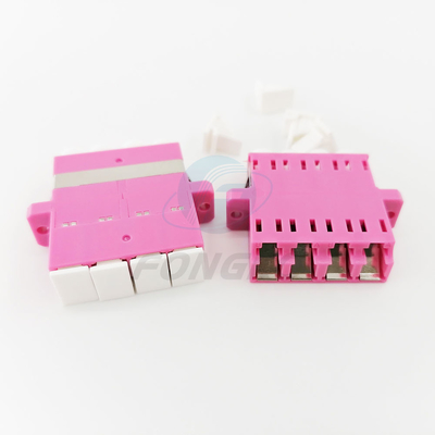 Розовый квадрацикл Lc к кабелю OM4 муфты Lc мультимодному к переходнику оптического волокна
