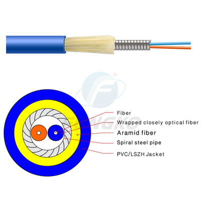 PVC покрыл кабель ядра кабеля оптического волокна 2 распределения Gjsfjv бронированный