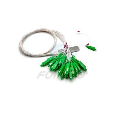 качество  1x32 0.9mm FTTH Micro PLC Fiber Optic Splitter Cable Copuler Фабрика