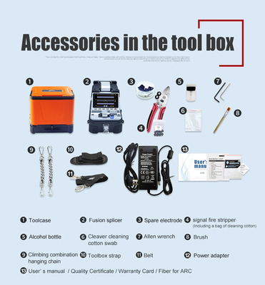 AI-10A Fiber Optic Fusion Splicer 6 Motors FTTH плавильная машина