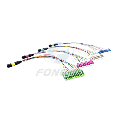 8/12/24 Волокно MTP MPO на LC Fanout Patch Cable для FTTB 0,9 мм MPO тип соединителя