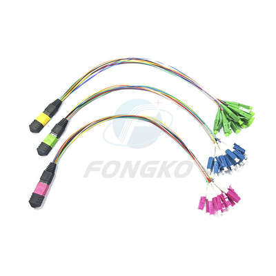 8/12/24 Волокно MTP MPO на LC Fanout Patch Cable для FTTB 0,9 мм MPO тип соединителя